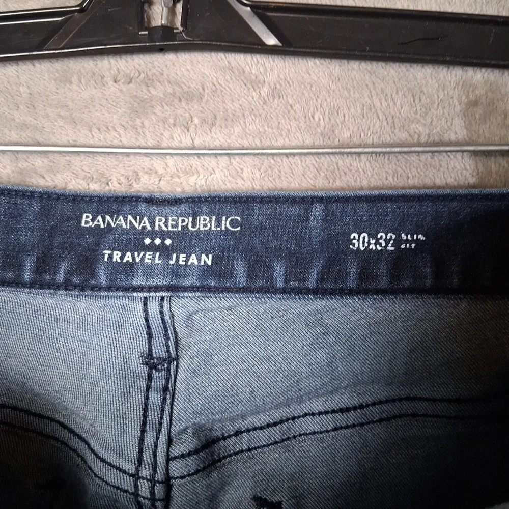 Banana Republic Travel Jeans Slim Fit Mens 30x32 Dark Blue Wash‎ Stretch Denim